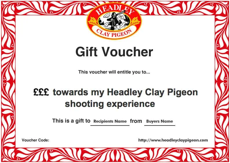 Cash Value Clay Pigeon Shoot Gift Voucher